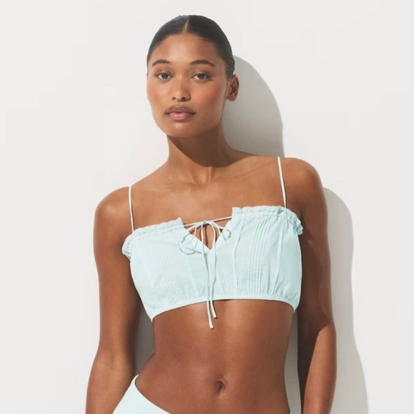 SKIMS Tops - SKIMS Voile Frost Blue Super Cropped Camisole